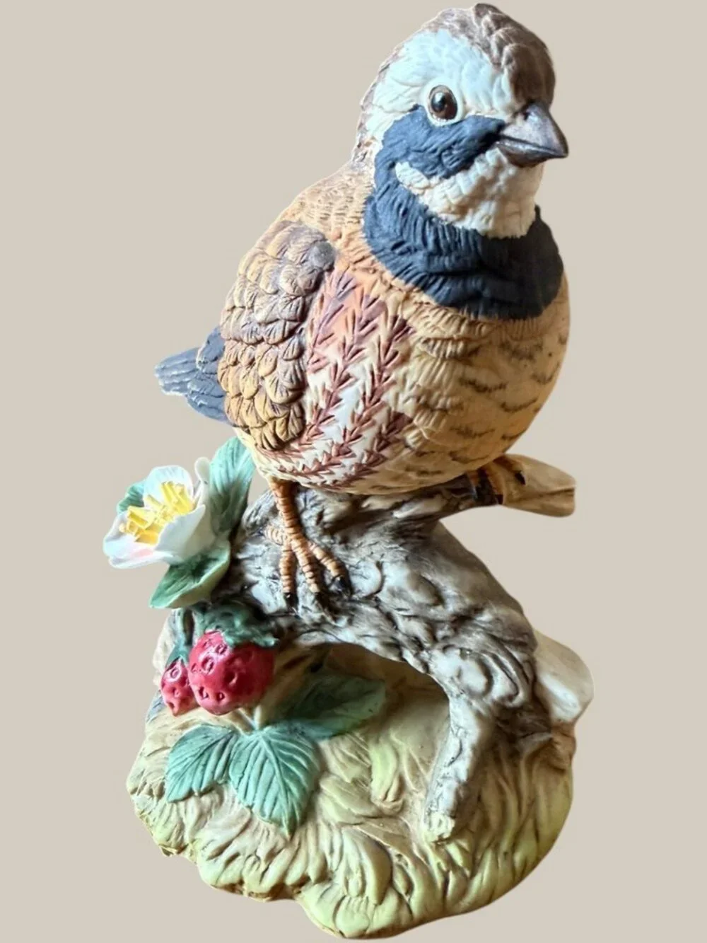 Vintage Gorham Gallery Birds Quail Vignette Figurine Japan Strawberry 5
